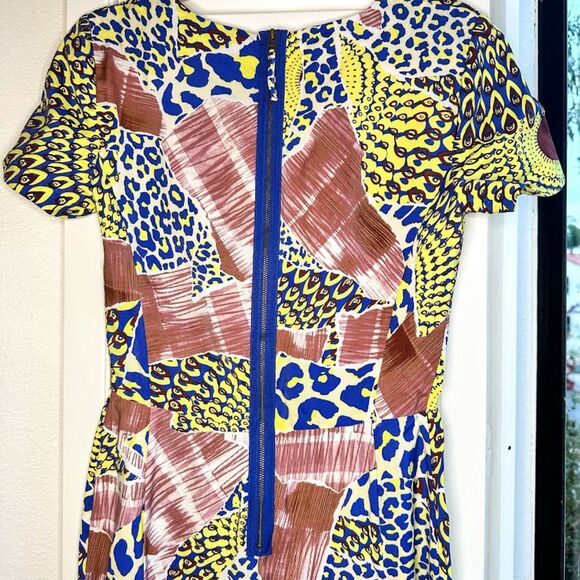 Antik Batik Arly Pencil Dress Yellow Blue size S/M - Picture 7 of 11